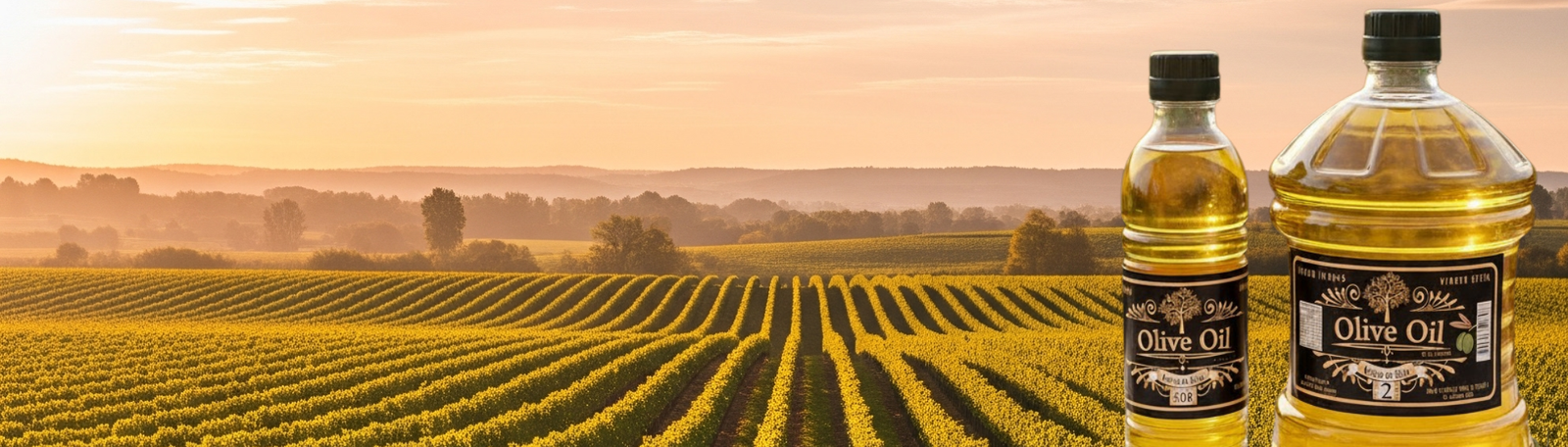 Aceites naturales sobre un campo dorado